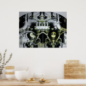 Digitales Kunstwerk für grünen Motor Poster (Küche)
