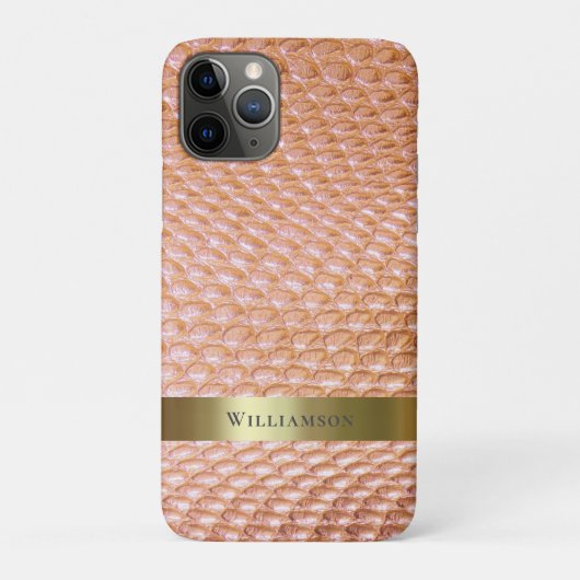 Digitales Leder Kupfer Snakeskin Gold Metall Case-Mate iPhone Hülle (Rückseite)
