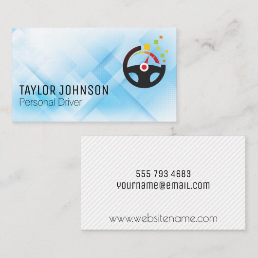 Digitales Lenkrad-Logo | Kurierdienste Visitenkarte (Vorne/Hinten)