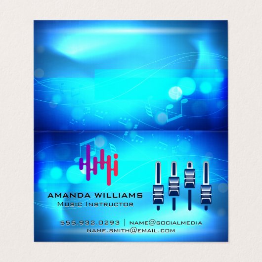 Digitales Logo | Mixer | Hintergrundmusik Visitenkarten (Außenseite Aufgefaltet)