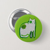 digitales Malerei-Button "der grünen Katze" Button (Vorne & Hinten)