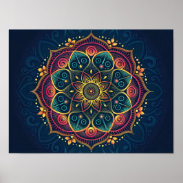 Digitales Mandala: Ein Kaleidoskop Poster