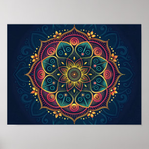 Digitales Mandala: Ein Kaleidoskop Poster
