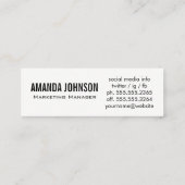 Digitales Marketing / Hot Pink Mini Visitenkarte (Rückseite)