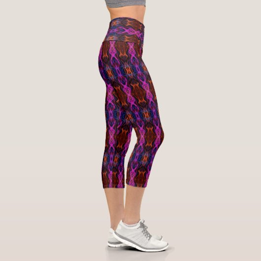 Digitales mehrfarbiges Muster Capri Leggings (Rechts)