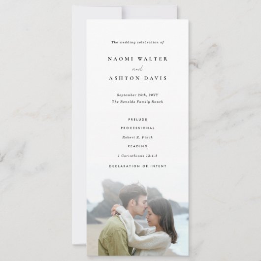 Digitales modernes Minimalistisches Hochzeitsprogr Einladung (Vorderseite)