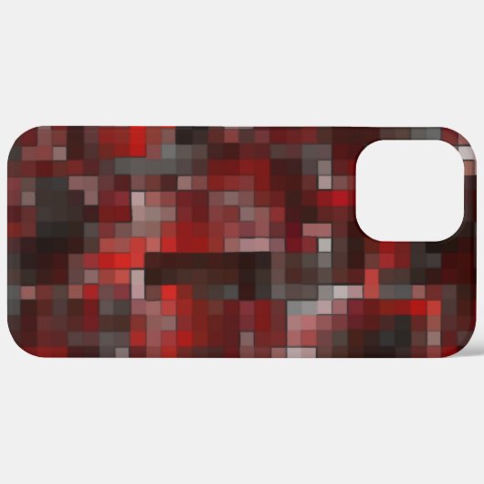 Digitales Mosaik von Quadraten in Rot und Grau Case-Mate iPhone Hülle (Hinten (horizontal))