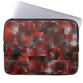 Digitales Mosaik von Quadraten in Rot und Grau Laptopschutzhülle (Vorderseite)