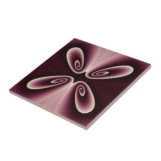 Digitales Muster des Burgundy Red Floral Petal Fliese (Seite)