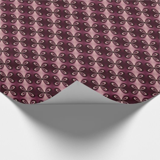Digitales Muster des Burgundy Red Floral Petal Geschenkpapier (Ecke)