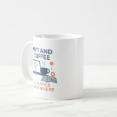 Digitales Nomaden-Shirt - Fernarbeiter Kaffee Lieb Kaffeetasse (Vorderseite Links)