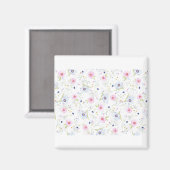 Digitales Papier mit floralen Mustern Magnet (Vorderseite/Rückseite)