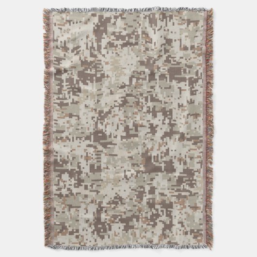 Digitales Pixel-Beige-Camouflage im Wüstenstil Decke (Vorderseite Vertikal)