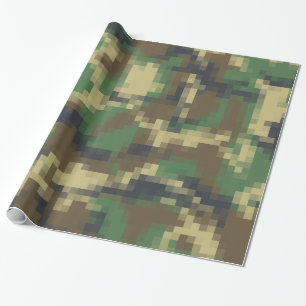 Digitales Pixel-Tarnmuster Geschenkpapier