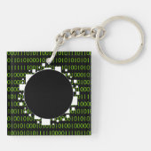 Digitales Portal Binary Code White Green 1s Abyss Schlüsselanhänger (Rückseite)