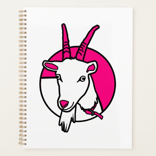 Digitales Portrait des rosa Comic Goat Planer (Vorderseite)