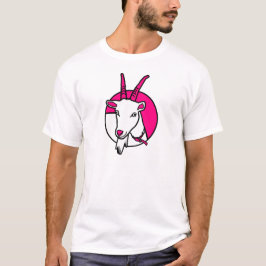 Digitales Portrait des rosa Comic Goat T-Shirt
