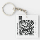 Digitales QR-Foto-ID des DIY-Square-Logos Schlüsselanhänger (Vorderseite)