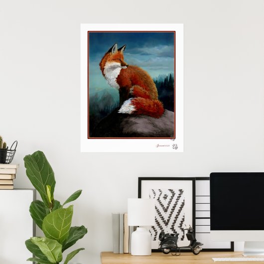 Digitales Red Fox Poster (Heimbüro)