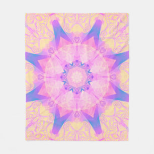 Digitales Retro abstrakte Mandala. Helle Blume. Be Fleecedecke