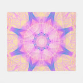 Digitales Retro abstrakte Mandala. Helle Blume. Be Fleecedecke (Vorderseite (Horizontal))