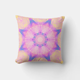 Digitales Retro abstrakte Mandala. Helle Blume. Be Kissen