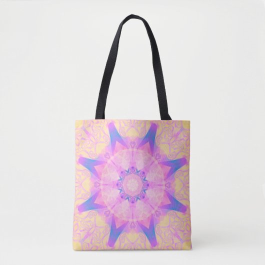 Digitales Retro abstrakte Mandala. Helle Blume. Be Tasche (Vorderseite)