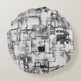 Digitales Stadtverkehrssystem Rundes Kissen