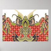 digitales Textil-Design mit schöner Boxdekoration Poster (Vorne)