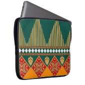 Digitales Textildesign-Motiv mit geometrischer Lei Laptopschutzhülle (Vorne Rechts)