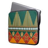 Digitales Textildesign-Motiv mit geometrischer Lei Laptopschutzhülle (Vorderseite Links)