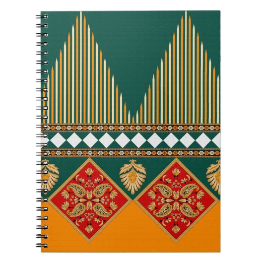 Digitales Textildesign-Motiv mit geometrischer Lei Notizblock (Vorderseite)