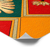 Digitales Textildesign-Motiv mit geometrischer Lei Poster (Ecke)