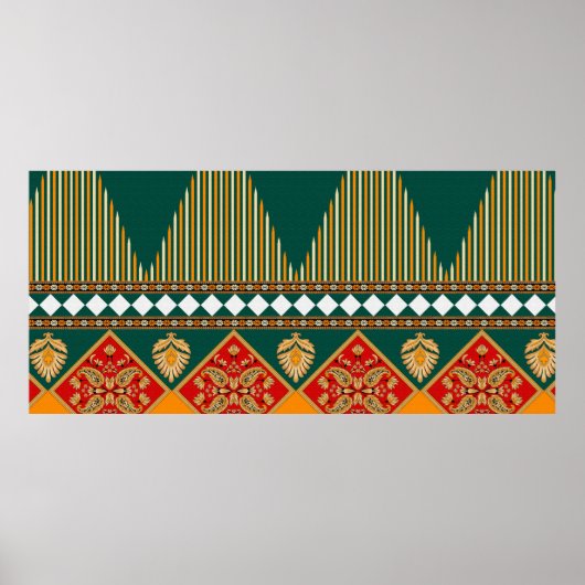 Digitales Textildesign-Motiv mit geometrischer Lei Poster (Vorne)