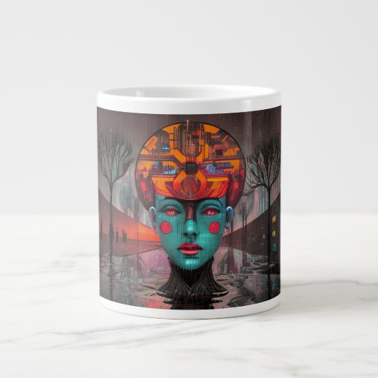 Digitales Träumen Jumbo-Tasse (Vorderseite)