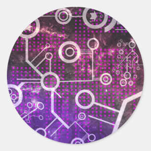 Digitales Universum Runder Aufkleber