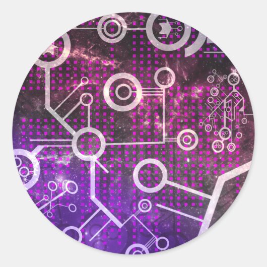 Digitales Universum Runder Aufkleber (Vorderseite)