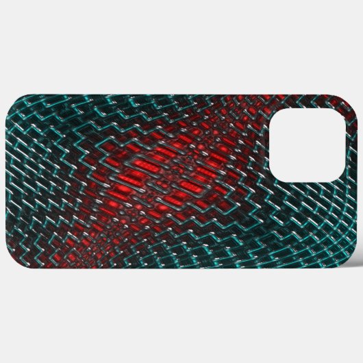 Digitales verdrilltes Netz aus aufgesetztem Cyan-D Case-Mate iPhone Hülle (Rückseite (Horizontal))