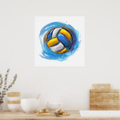 Digitales Volleyball-Design Poster (Küche)