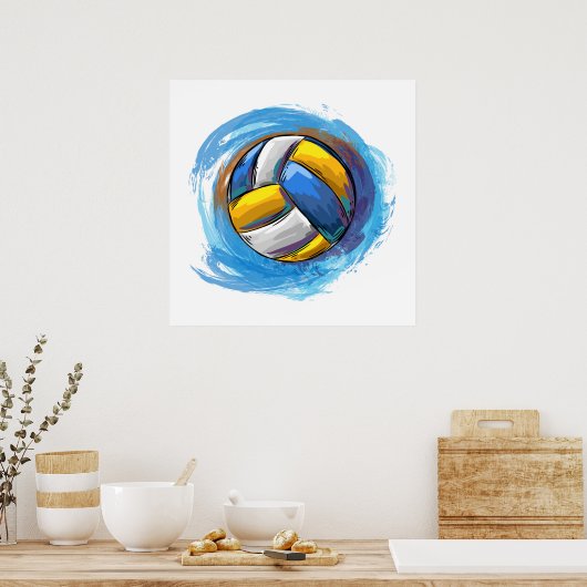 Digitales Volleyball-Design Poster (Küche)
