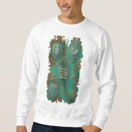 Digitales Wappen - Vintage Tech Royalty Sweatshirt (Vorderseite)