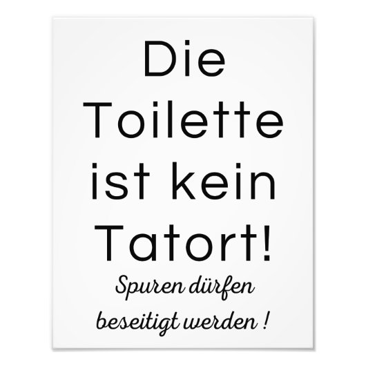 Digitales WC Poster Toilette Gästeklo Lustig, Bade (Vorne)