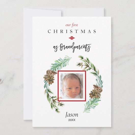 Digitales Weihnachten als Großeltern-Foto (Vorderseite)