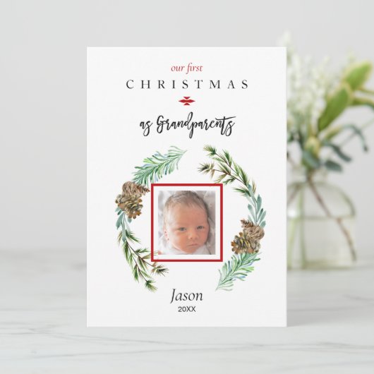 Digitales Weihnachten als Großeltern-Foto (Stehend Vorderseite)