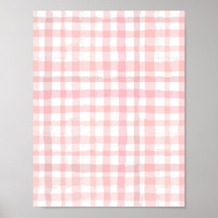 Digitalfarbrosa Karo Papier Poster
