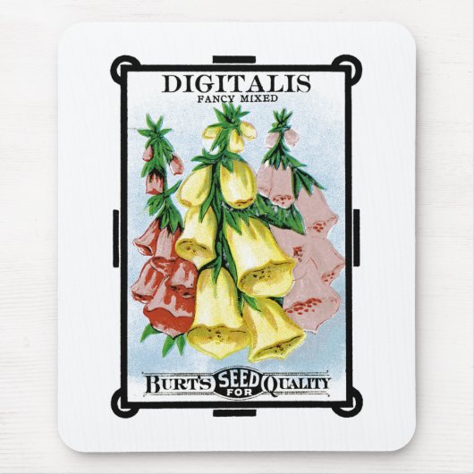 Digitalis-Samenpackett-Etikett Mousepad (Vorne)