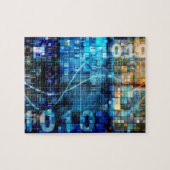 Digitalisiertes Bild-Hintergrund-binärer Puzzle (Horizontal)
