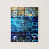 Digitalisiertes Bild-Hintergrund-binärer Puzzle (Vertikal)