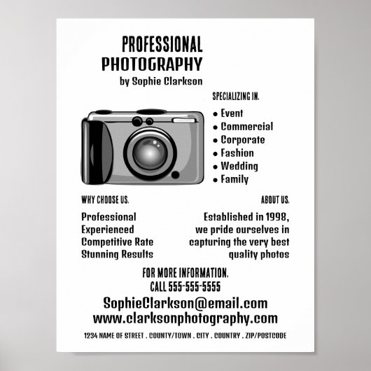 Digitalkamera Icon Fotograf, Miete für Fotografie Poster (Vorne)