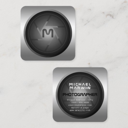 Digitalkamera im Silber-Stil - Visitenkarte (Vorne/Hinten)